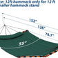 12FT 2 Person Hammock TegerDeger Large Hammock 450LB Capacity with V Shaped Hardwood Spreader Bar & Nylon Rope for Outside, Patio, Garden, Backyard, Beach, Poolside - Dark Green