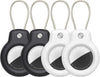 SPGUARD for AirTag Holder Case with Keychain, Air Tags-4 Pack for Apple Air Tag Holder with Wire Cable Lock Key Ring Chain Air Tagholder Accessories for GPS Item Tracker Kids,Keys,Luggage