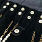 Velvet Travel Jewelry Case Roll Bag Organizer for Necklace Bracelet Earrings Ring (Black) (Black（6+2+4+2)