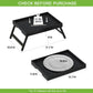 Bed Tray Table with Folding Legs,Bamboo Breakfast in Bed for Kitchen Serving Tray,Sofa,Used As Laptop Desk Snack Breakfast Tray (Black, Medium)