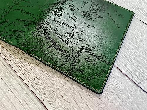 Handmade genuine Leather Wallet Map engrave