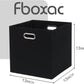 Collapsible Organization Basket Fabric Foldable Box with Handles, 13x13 Cube Storage Bins Set of 4, Thick and Heavy Duty Storage Baskets for Shelves Bedroom Livingroom,Black