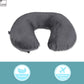 Lewis N. Clark Compact Portable Adjustable and Inflatable Cervical Neck Pillow for Travel, Gray, One Size