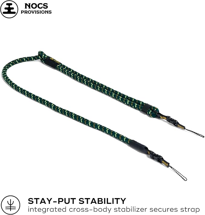 Nocs Provisions NocLoc Approach Neck Strap for Binocular/Camera Carry Accessory for Active Hiking & Sightseeing - Backwoods Green
