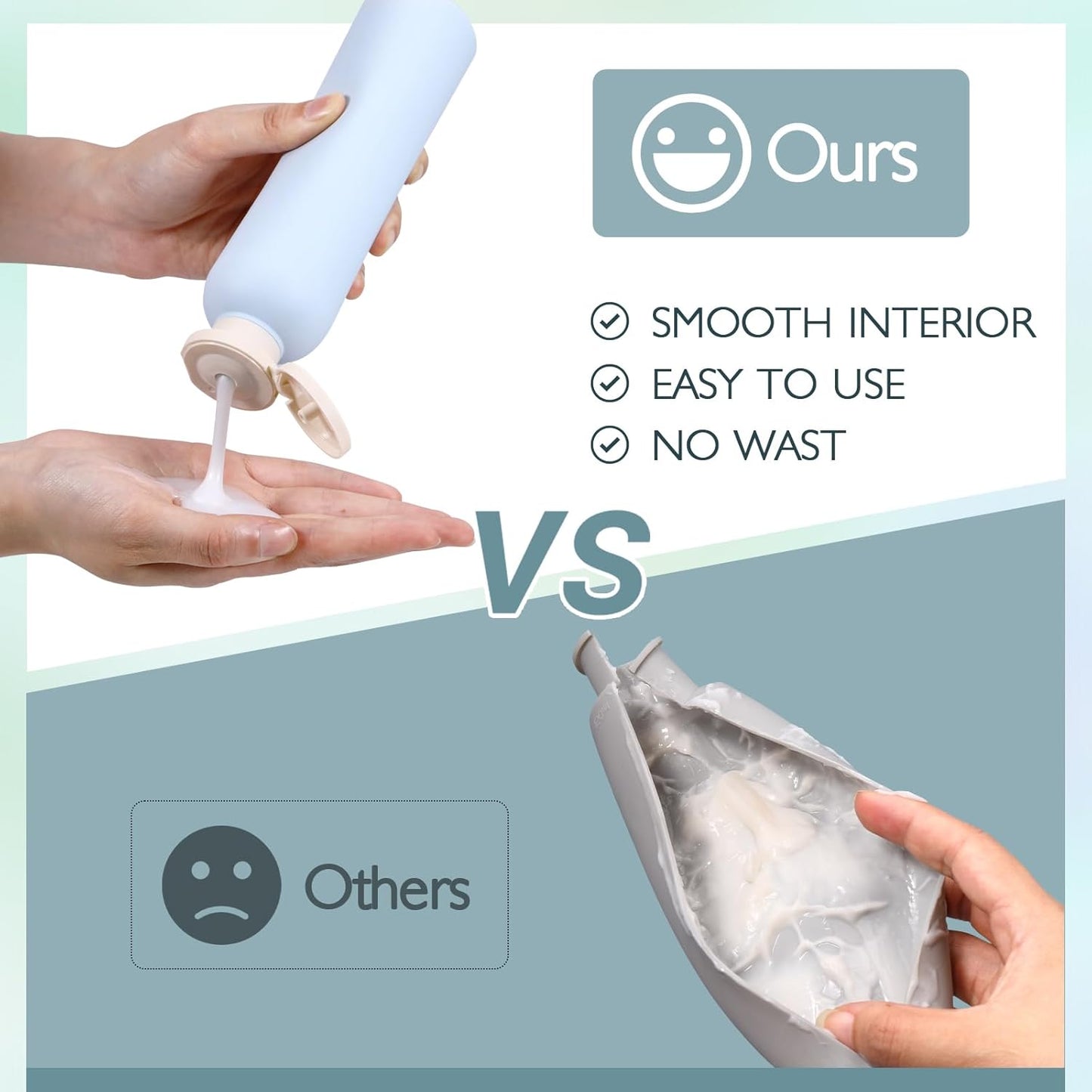 ASEVAT 13.5oz 4pack Refillable Travel Shampoo and Conditioner Bottles, Travel Size containers, Travel Bottle for toiletries, Squeeze Bottles with Flip Cap, Empty Plastic Leak Proof Travel Bottles
