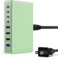 200W USB C Charger Block,GaN IV Charging Station 8 Ports,QC4.0 Fast Charging Station Hub+PD 65W USB C Laptop Charger Adapter Compatible with MacBook Air/Pro,DELL,iPhone 16/15,iPad,Steam Deck-Green - Roamly
