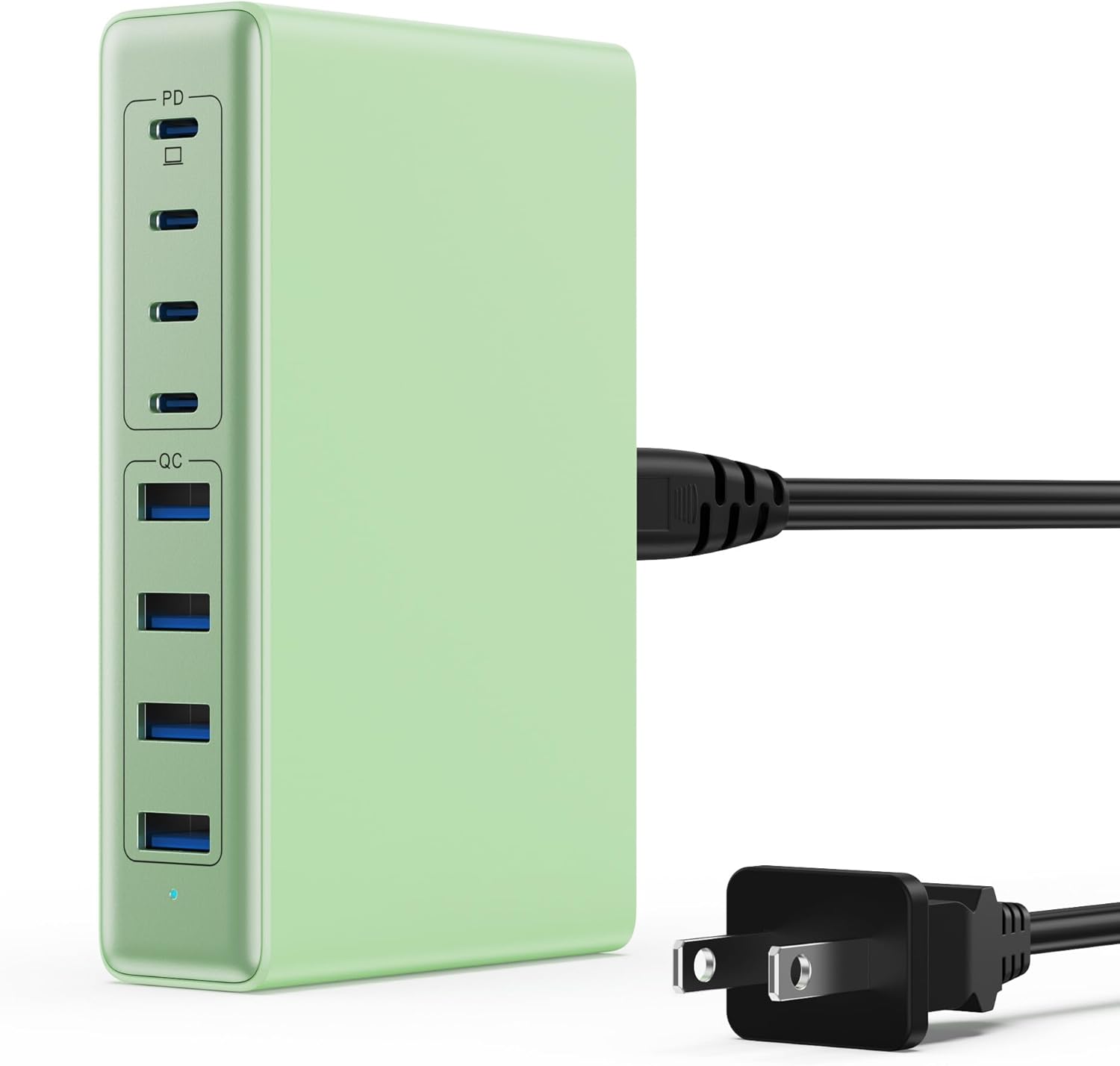 200W USB C Charger Block,GaN IV Charging Station 8 Ports,QC4.0 Fast Charging Station Hub+PD 65W USB C Laptop Charger Adapter Compatible with MacBook Air/Pro,DELL,iPhone 16/15,iPad,Steam Deck-Green - Roamly