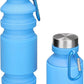 Nefeeko Collapsible Water Bottle, Reuseable BPA Free Silicone Foldable Water Bottles for Travel Gym Camping Hiking, Portable Leak Proof Sports Water Bottle with Carabiner