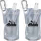 2-Pack 1L Hiking Collapsible Water Bottles with Mountaineering Buckle (Not Suitable for Climbing) BPA-Free Foldable Backpacking Water Bottle for Camping Hiking Running Cycling Mountaineering