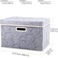 PRANDOM Collapsible Storage Cubes with Lids Fabric Decorative Storage Bins Boxes Organizer Containers Baskets with Cover Handles for Bedroom Closet Living Room 14.9x9.8x9.8 Inch 3 Pack