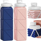 Collapsible Water Bottles 2 Pack Compact Portable,Leakproof,Bpa-Free Silicone Bottles For Travel,Hiking,Camping,Gym,Outdoor Sports.Curable,Lightweight,Reusable For On-The-Go Hydration