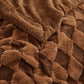 Luxury Faux Fur Rabbit Fur Throw Blanket Brown 90"x80"
