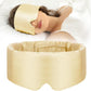 100% Mulberry Silk Sleep Mask Eye Mask for Women Man with Adjustable Band, for Side Sleeper Blackout Sleep Mask for Travel Rest and Office (Gold)