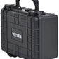 MEIJIA Portable Waterproof Protective Hard Case,Compact Camera Case with Customizable Fit Foam,Elegant Black,Fit for Drones,Camera,Lens, 9.17inchx7.56inchx4.33inch, Black, Dry Case