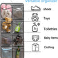 Dual-Sided Hanging Closet Organizer for Socks Underwear Bra Kids Storage Organizer for Baby Clothes Toddler Shoes with 26 Pockets (Grey-Clear Pockets)