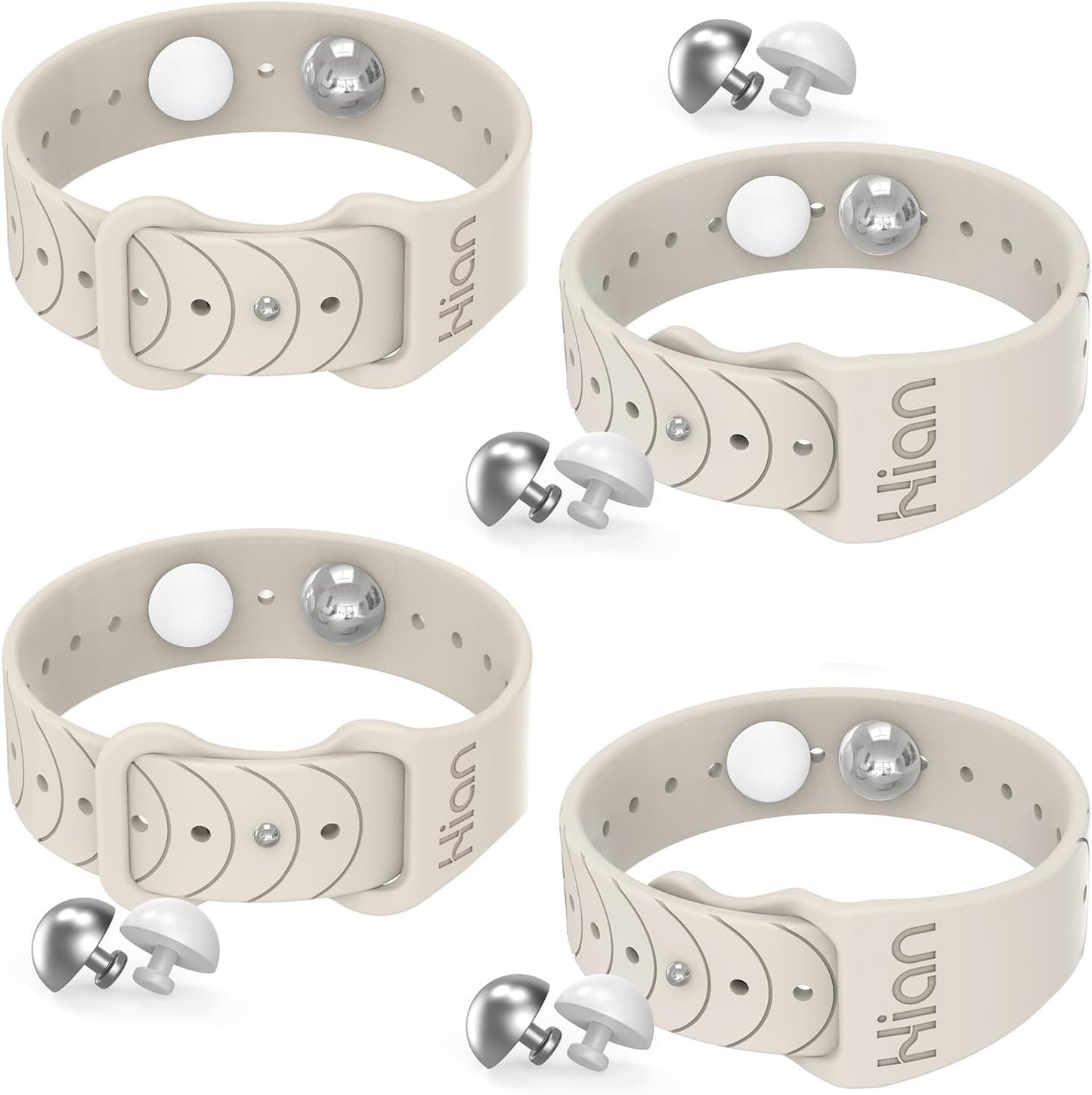 Hion Motion Sickness Bands Anti Nausea Acupressure Wristband Sea Sickness Wristbands Nausea Bands Natural Relief Motion & Morning Sickness -（2 Pairs Starlight)