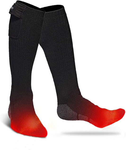 SNOW DEER Upgraded Rechargeable Electric Heated Socks，Ultimate Foot Warmer for Men & Women, Perfect for Skiing, Camping, Hiking, Motorcycling, &Outdoor Riding in Winter
