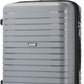 Kono 24 Inch Expandable Luggage Suitcase with Spinner Wheels, Durable Hardside Checked Luggage with Hidden Cup Holder, Lightweight Hard Shell Medium Suitcase with TSA Lock(Light Grey)