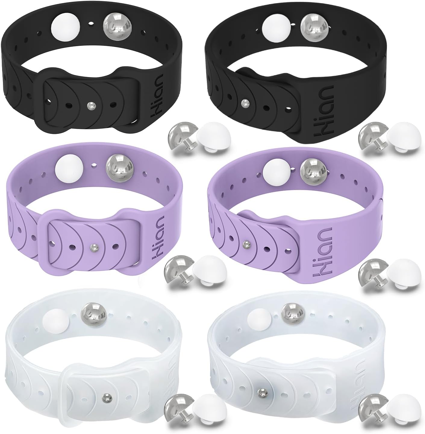 Motion Sickness Bands Anti Nausea Acupressure Wristband Sea Sickness Wristbands Nausea Bands(3Pairs-Black+Purple+Transparent)