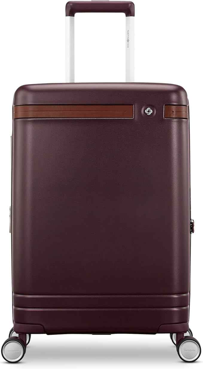 Virtuosa Hardside 21 Inch Carry On Luggage - Airline Approved with 360° Spinner Wheels, RightHeight™ Adjustable Handle - Zippered WetPak™ - TSA Lock - Expandable Light Polycarbonate Shell - Merlot