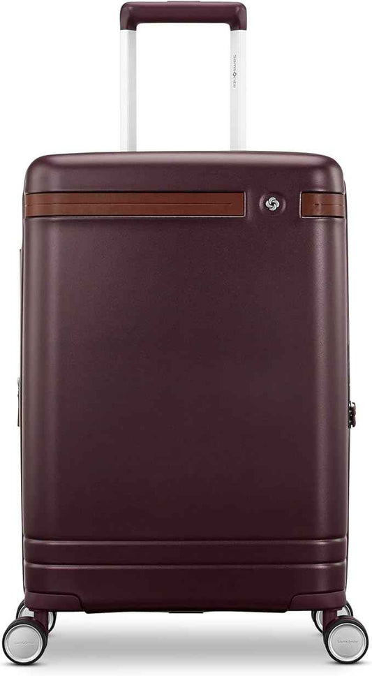 Virtuosa Hardside 21 Inch Carry On Luggage - Airline Approved with 360° Spinner Wheels, RightHeight™ Adjustable Handle - Zippered WetPak™ - TSA Lock - Expandable Light Polycarbonate Shell - Merlot