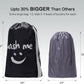HOMEST 2 Pack XL Wash Me Travel Laundry Bag with Strap, Dirty Garments Organizer, Large Enough to Hold 4 Loads of Clothes, Easy Fit a Hamper or Clothing Basket, Black and Red