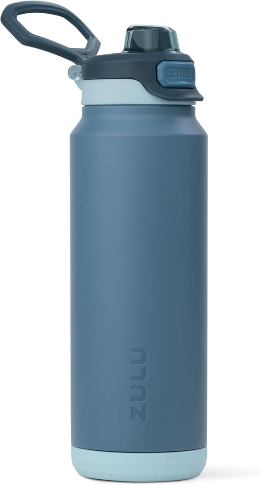 ZULU Powerfill Pro 32oz Stainless Steel Water Bottle with Quick Fill Lid, Triple Walled Vacuum Insulated Metal, Leak Proof Locking Lid, Sip and Chug, Reusable BPA Free, High Tide - Roamly