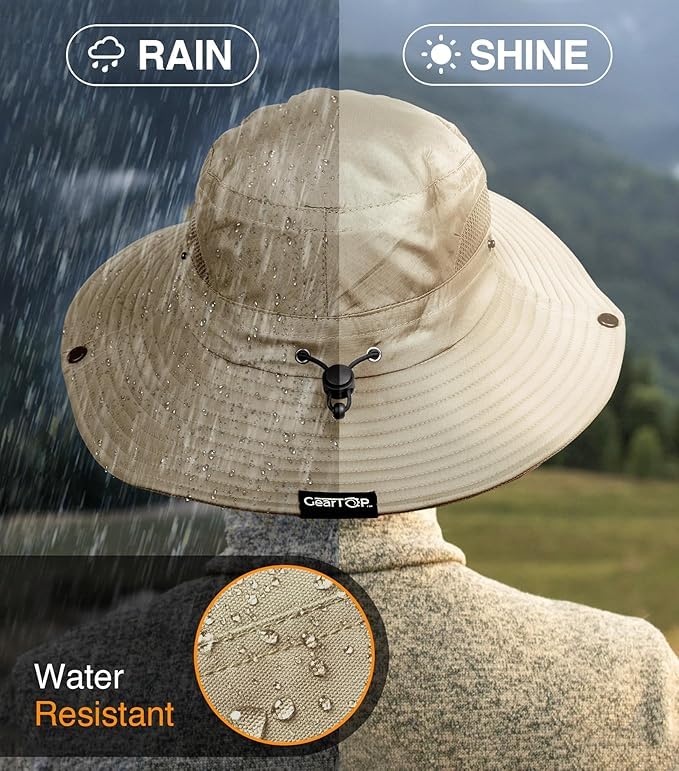 Safari Hat for Men Sun Hats for Women UV Protection UPF 50+ Fishing (2 Count)