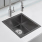 POPFLY 15×17 Inch Black Bar Sink,304 Stainless Steel Single Bowl 8 Inch Deep Laundry Sink Rv, Undermount Small Kitchen Sinks