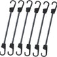 Bungee Cords with Dual Hooks, 12inch 6Pack Mini Bungee Straps 1/3 Inch Strong Elastic Rope Securing Tie Down for Camping,Tarps, Luggage,Bike Rack, Tent