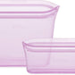 Zip Top Reusable Food Storage Bags | 2 Bag Set [Lavender] | Silicone Meal Prep Container | Microwave, Dishwasher and Freezer Safe | Made in the USA