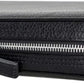 Medicine Handmade Leather Cable Organizer Bag – Full-Grain Leather Travel Tech Case for Cords, Chargers & Accessories – Zippered Storage for Men & Women (Black)
