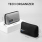 RIGHT AWAY Travel Tech Pouch，Waterproof Cord Case，Electronics Organizer Travel Case，Cable Organizer Storage Bag For Phone, Charger, Accessories(BLACK)