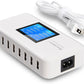 60W/12A 8-Port Desktop Charging Station Multiple USB, Multi Port Travel Fast Wall Charger Hub with LCD for Smart Phones, Tablet and More (White)