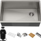 KRAUS Kore Workstation 30-inch Undermount 16 Gauge Stainless Kitchen Sink, Single Bowl Kitchen Sink with 1 HP Garbage Disposal,KWU110-30-100-100MB
