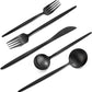 Matte Black Silverware Set, VANVRO 40-Piece Stainless Steel Flatware Set, Satin Finish tableware Cutlery Set, Service for 8, Home and Restaurant, Dishwasher Safe