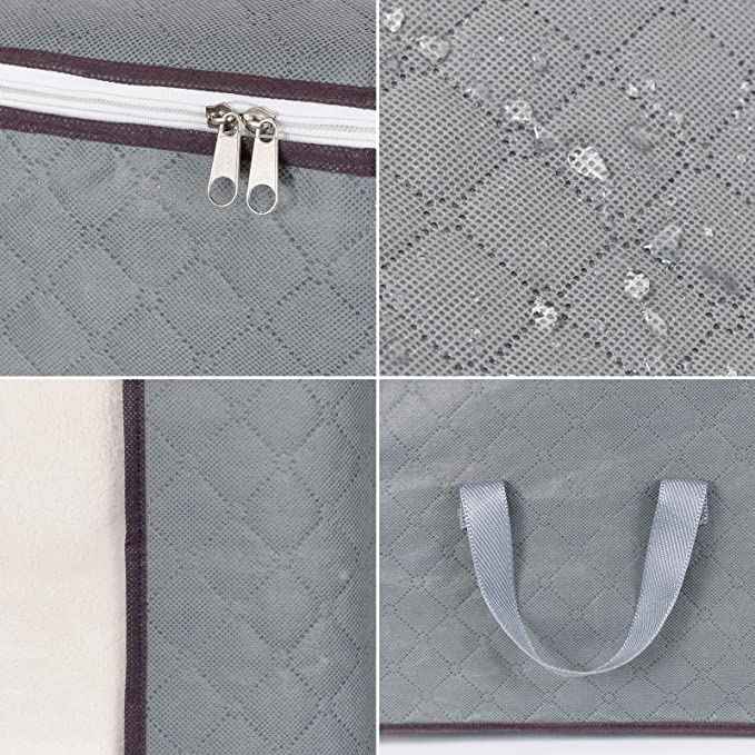 6Pcs Zippered Storage Bag for Closet King Comforter (6 Count)