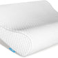 Ergonomic Memory Foam Pillow with Washable Zippered Soft Cover Contour Cervical pillows for Neck Pain and Side Sleeper Back Support Orthopedic Pillow, White