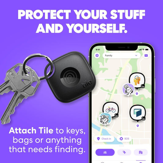 Tile by Life360 Mate - Bluetooth Tracker, Keys Finder and Item Locator for Keys, Bags and More. Phone Finder. Both iOS and Android Compatible. 1-Pack (Aqua Lemon)