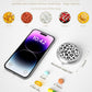 Pill Box, 3 Compartment Portable Travel Medicine Box with Mirror, Compact and Cute, Fits in Purse and Pocket, Medicine and Vitamin Organizer (Snow Leopard)