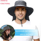 ZOORON Sun Hat for Men Women Fishing Hat with Neck Flap Wide Brim Bucket Hat UV Protection for Beach Camping Hiking