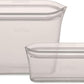 Zip Top Reusable Food Storage Bags | 2 Bag Set [Gray] | Silicone Meal Prep Container | Microwave, Dishwasher and Freezer Safe | Made in the USA