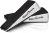 Door Stoppers - 2 Pack White Heavy Duty Door Stops for Bottom of Door Metal Rubber Small doorstops Wedge Security gate stoppers for Safety to Keep Door Open Suits Any Floor no Drilling