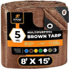 Multipurpose Protective Cover Brown Poly Tarp 8' x 15' (120 Sq Ft)