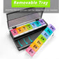 Extra Large Weekly Pill Organizer 2 Times a Day - Remtise Am/Pm Daily Pill Case Medicine Organizer, Push Button 7 Day Pill Box for Pills/Vitamin/Cod Liver Oil/Supplements (Rainbow)