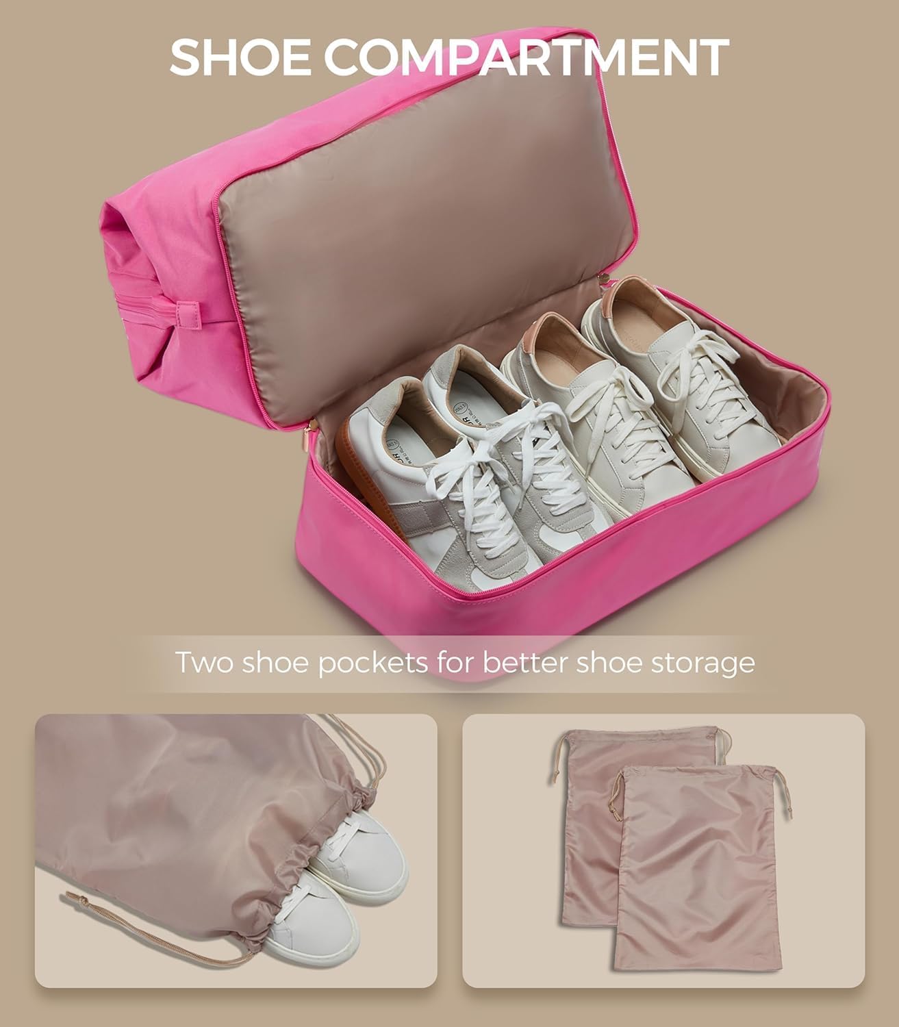 Weekender Bags for Women, Large Travel Duffel Bag with Shoes Compartment, Carry On Overnight Tote Bags with Toiletry Bags, Hospital Bags for Labor and Delivery - Roamly