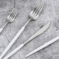 5 Piece Matte Silver Stainless Steel Satin Finish Flatware Set