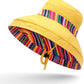 Women Wide Brim Sun Hats Metal Wired Edge Summer UV Protection Beach Fishing Hat for Hiking Garden Travel Chin Strap