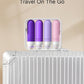 Quatish Travel Bottles for Toiletries, Original Patented Leak Proof Travel Size Toiletries, 3 oz Tsa Approved Silicone Shampoo and Conditioner Bottles, Travel Essentials, 4 Pack, Purple