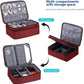 ORIENT FAMULAY Travel Electronics Organizer, Waterproof Cable Organizer Bag for Electronic Accessories Double Layer Large Shockproof Cable Storage Bag for Cord, Power Bank, Tablet(Up to iPad 11 inch) - Wine Red